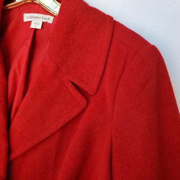 Coldwater Creek Wool Jacket Red Coat Size 16 - EUC! - Picture 13 of 16
